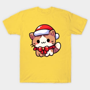 Cute Kawaii cat Christmas T-Shirt